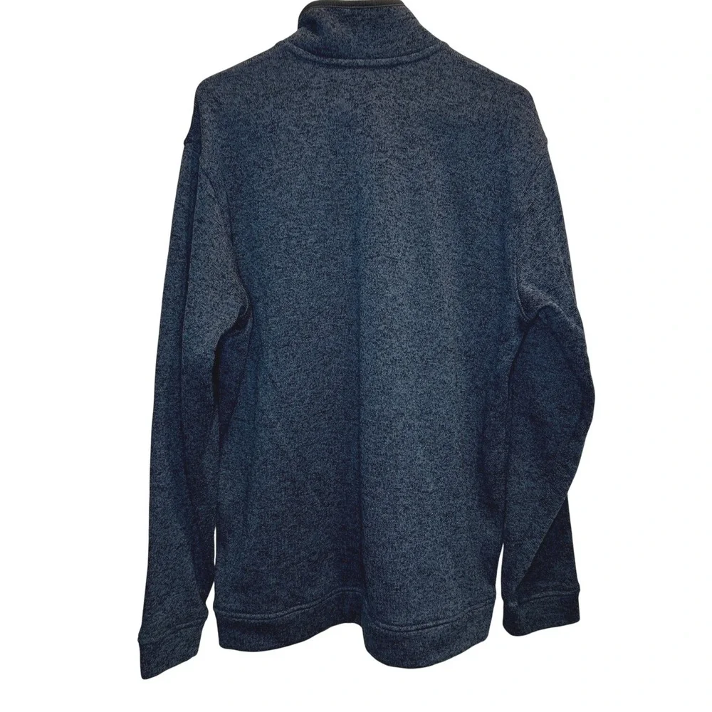 Eddie Bauer Snap Neck Pullover TXL Men Blue Heathered Fleece Lined Mock Neck